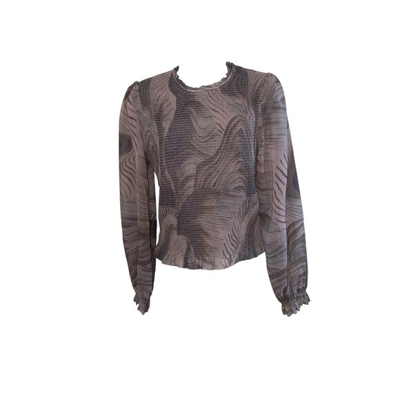 Truth By Republic Womens Long Sleeve Blouse With Artistic Design S/P - Picture 4 of 7